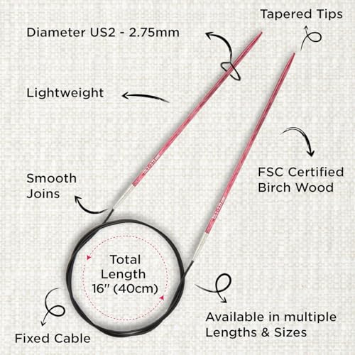 KnitPro Dreamz Fixed Circular Needles 16" (40cm) | US Size 2 (2.75mm) - size: US 2 (2.75mm)