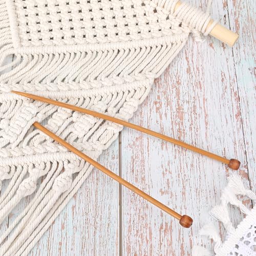 Bamboo Knitting Needle Straight Single Pointed 10-Inch Long Knitting Needles, Wooden Sweater Thick Knitting Needles for Beginners, Sock,Scarf,Handmade DIY Knitting & Crochet Supplies,US Size 8 (5mm) - color: US Size 8(5mm)