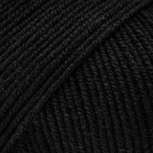 Premium Merino Yarn 4Ply Wool, Superwash Baby Merino - 100% Pure Extra Fine Merino Knitting Crochet Wools 50G Ball - color: Black (03), size: 1 Unit