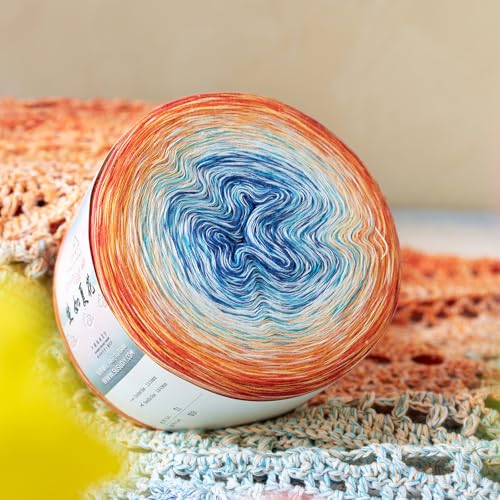 Susan's Family Summer Bloom Cotton Yarn - 2x400g/1531Yds - Floral Fantasia | Soft Fingering gradient yarn, Crochet and Crafts - color: 04#Floral Fantasia