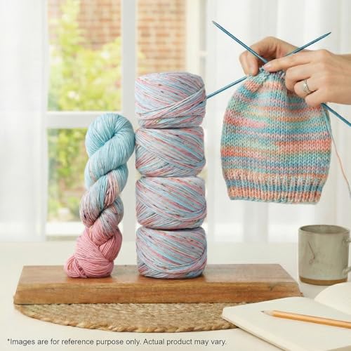 KnitPro Symfonie DK Weight Merino Wool Yarn 240yds, 100g, Bonnie Blooms | 100% Extrafine Merino, Hand Dyed, OEKO-TEX Certified, Superwash, Colorfast, #3 Yarn Skein for Knitting & Crochet - color: Bonnie Blooms