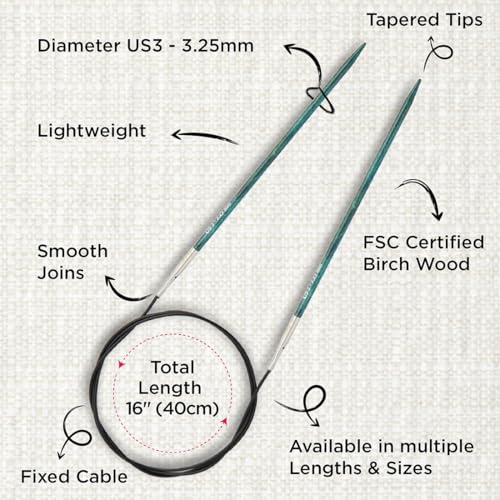 KnitPro Dreamz Fixed Circular Needles 16" (40cm) | US Size 3 (3.25mm) - size: US 3 (3.25mm)