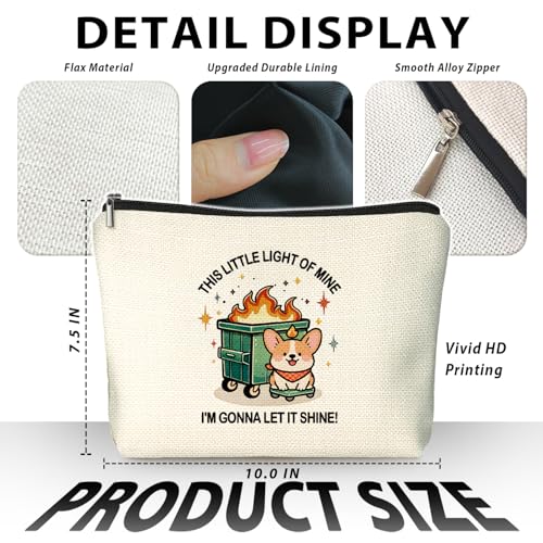 Funny Dumpster Corgi Dumpster Fire Gifts Makeup Bag, Funny Dumpster Bag,Dumpster Fire Cosmetic Bags for Women, Inspirational Positive Encouragement Gift for Women Zipper Pouch - color: 01-dumpster fire(02)-Corgi Dog
