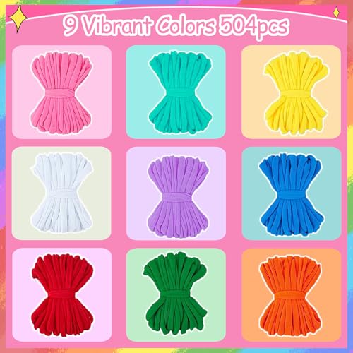 504 PCS Weaving Loom Loops Refill for 6-12 Inch Potholder Loom kit Toys - color: Colorful Loop Refills