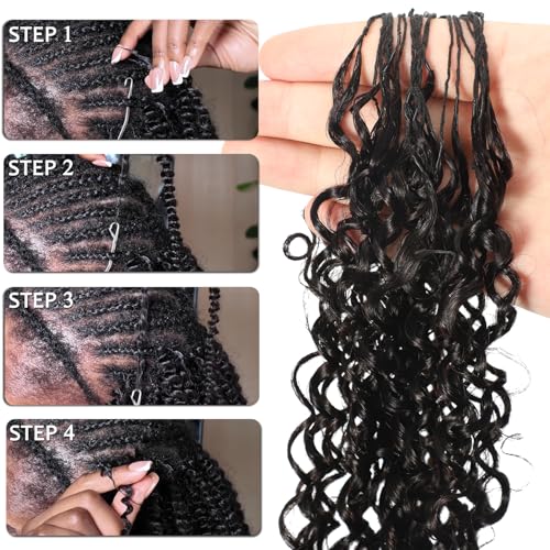 Beauty Youth Pixie Curly Miracle Knots Human Crochet Hair 75g 18 Inch | Feather Crochet Hair For Black Women, Easy Install, Reusable, Invisible Finish, Natural Look, Lightweight, Tangle Free - color: 75g Pixie Crochet Hair Natural Black, size: 18 Inch