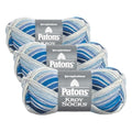 Spinrite Yarns Patons Kroy Socks, 1.75 Ounce, Coastal (Pack of 3) - color: Coastal Stripes, size: 50 g/1.75 oz, 152 meters/166 yards (Pack of 3)