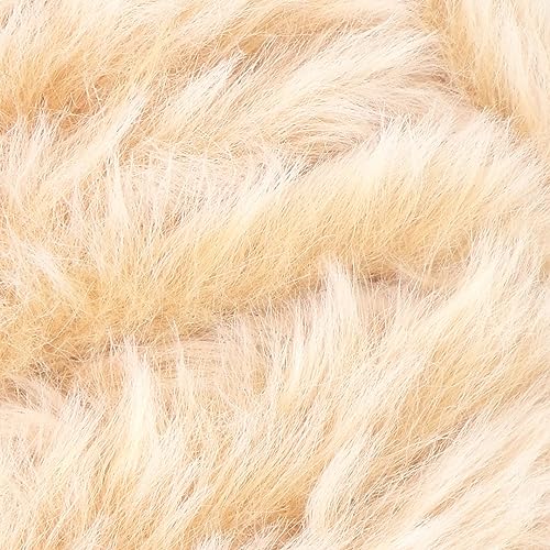 Estako Fur, 100% Polyester Faux Fur Yarn, Beige Melange, 4-Pack | soft, fluffy, furry, fuzzy, plush, 400 g, 284 yds, teddy bears, pom poms, amigurumi, 8-10 mm needles - color: 40718 - Beige Melange, size: 4 Skeins