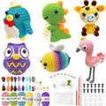 AaiLucky 6Pcs Crochet Kit for Beginners, 2026 DIY Craft for Adults, Christmas Gift for Crochet Lovers, Crocheting Animal Kits with Step-by-Step Video Tutorials, Yarn,Crochet Hook (Forest) - style: Forest