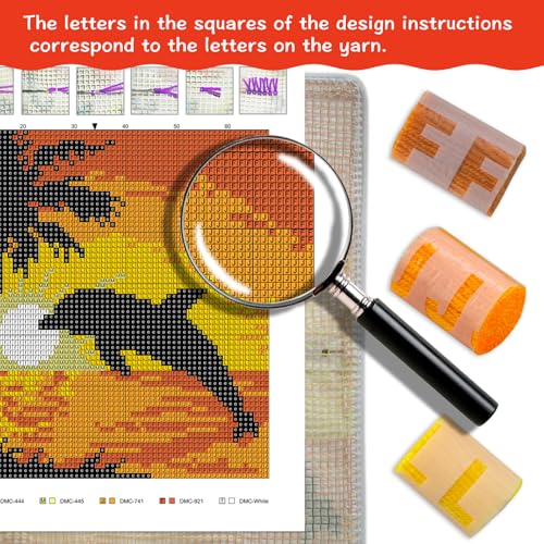 Chickens Latch Hook Pillow Kits for Adults Beginners Pre-Printed Cushion | Home Sofa Cushion Cover Preprinted Canvas Crochet Yarn Kits Needlework Crafts Festival Gift for Adults Beginner 17X17 Inch - color: Chickens