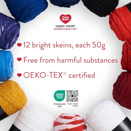 Red Heart Super Craft Kit America, Yarn for Crocheting and Knitting - style: Super Craft Kit America