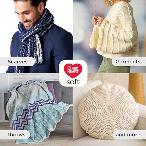 Red Heart Soft Yarn for Crocheting and Knitting, Off White, 3-Pack - color: Off White, size: 3 Pack