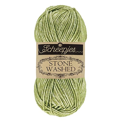 Scheepjes Stone Washed Yarn, 806 Canada Jade, 50g, Cotton/Acrylic Blend - color: 806 Canada Jade