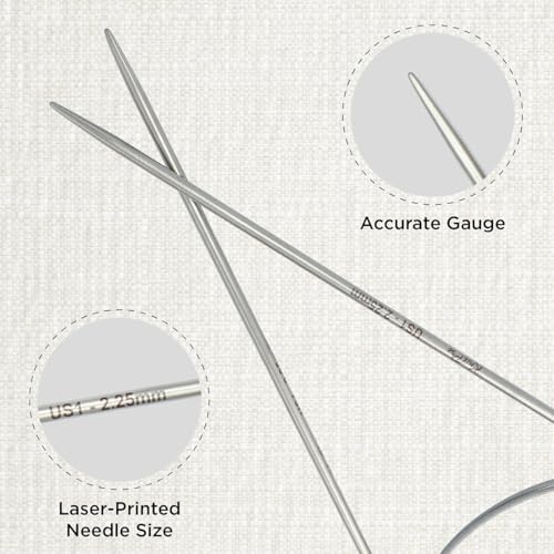 KnitPro Stelo Lace Circular Needles 16" (40cm) | US Size 1 (2.25mm) - size: US Size 1 (2.25mm)