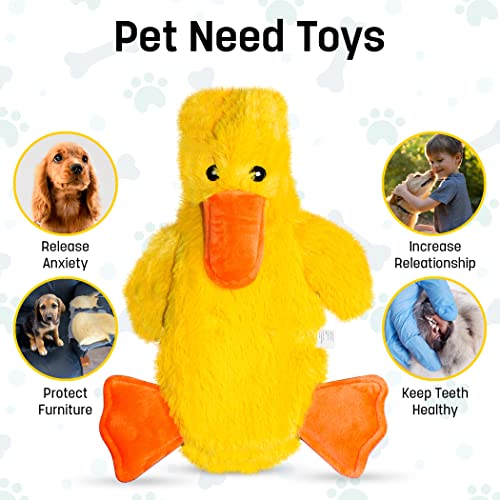FGA MARKETPLACE Duck and Frog Flat NO Stuffing NO Squeak Plush Dog Toy, Funny Style Will Entertain Your Pet for Hours, Recommended for Small and Medium Dog 21 INCH Long - color: DUCK FROG