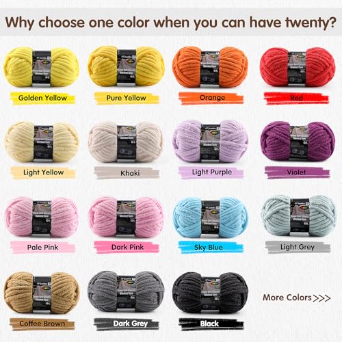 Super Soft Chunky Chenille Yarn for Crocheting & Knitting - 3.52oz/38.2yd per Skein, Ultra Plush Velvet Yarn for Baby Blankets, Amigurumi & Crafts, Aqua, 1 Skein - color: Aqua