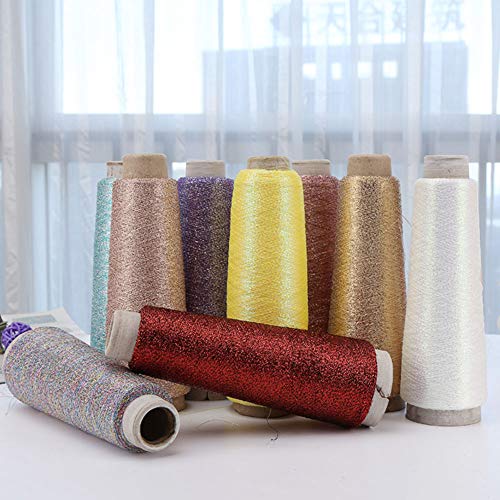 3270 Yards 100g Accessory Lurex Sparkle Metallic Yarn - Shining Glitter Thin Thread for Crochet Knit Sweater Shawl Scarf - color: Peacock Blue