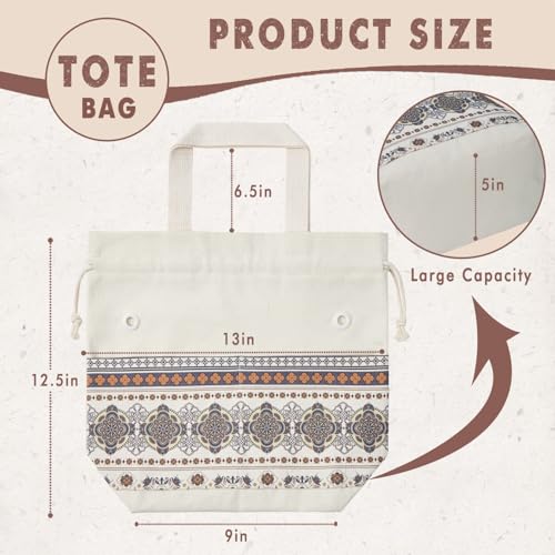 TOGETRUE Yarn Bag, Knitting Crochet Tote Bag, Yarn Storage Bags Organizer, Crochet bags for Crocheting Project, Store Skein Ball, Short Knitting Needle (Medium, Brown Style) - color: Brown Style, size: Medium