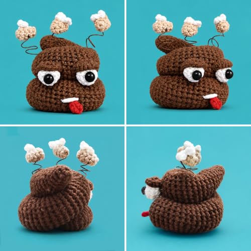 CLOUDAO 2 Pack Beginner Amigurumi Crochet Kit, Koala & Funny Poop DIY Craft Sets with Complete Supplies & Step-by-Step Tutorials