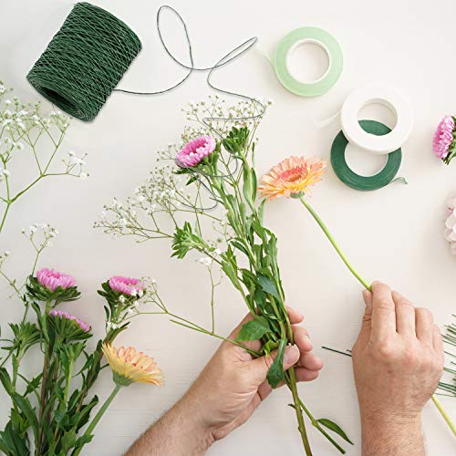 Syhood 673 Feet Floral Vine Bind Wire Rustic Craft Wire, Deep Green | For DIY Craft Wrapping, Flower Bouquets Garland Arrangements, , Christmas Wreath Making - color: Deep Green, size: 673 Feet