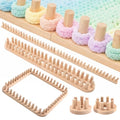 Novabright 64 Inch Chunky Blanket Loom Kit, Wooden | Adjustable Wood Chunky Yarn Loom for Blankets, Knitting, No Needle Hand, Reusable Yarn Tool for Beginners, Crafting, Gift - style: Wooden