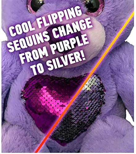 Stuffems Toy Shop Cuddly Soft 16 inch Stuffed Glitz Purple Bear. We Stuff Them, You Love Them.