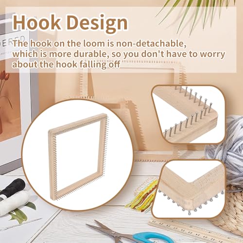 FOSA Wooden Knitting, Hand Craft, Knitting Board Tool, for DIY Weaving Beginners Adults and Children (30 * 30cm) - size: 30*30cm