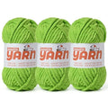 Soft Chunky Chenille Yarn for Crocheting-(300g/10.58oz) Bulky Knitting Crochet Yarn for Blankets-(150m/164yds) Fluffy Velvet Baby Yarn for Amigurumi&Crafts.(3 Lime Green) - color: 3 Lime Green