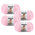 Skinny Chenille Yarn for Crocheting, #2 Pink Thin Baby Blanket Plush Yarn | 4 Pack of 158 Yds, 1.7 Oz Sport Fingering Weight Fine Yarn, Soft Fluffy Velvet Yarn for Crochet knitting Blankets, Amigurumi - color: Light Pink