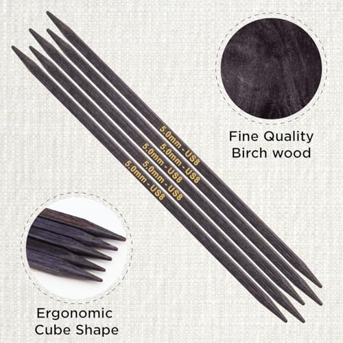 KnitPro J’Adore Cubics Double Pointed Needles 6" (15cm) | US Size 8 (5mm) - size: US 8 (5.00mm)