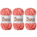 3 Pack Chunky Chenille Yarn for Crocheting, Baby Yarn for Crocheting Soft, Plush Velvet Yarns, 300g (262.4 yds) Fluffy Yarn for Crochet Amigurumi (3 Cameo Brown) - color: 3 Cameo Brown