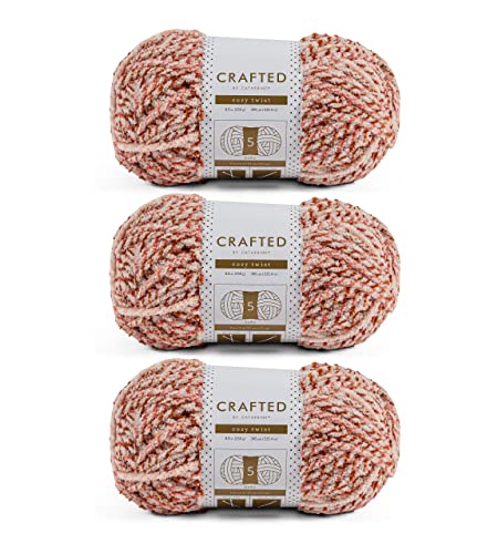 Crafted By Catherine Cozy Twist Yarn - 3 Pack, Red Multi, Gauge 5 Bulky - color: Red Multi, size: 8.8 oz/ 3 Pack