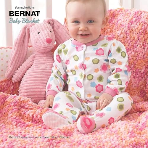 Bernat Baby Blanket Yarn, 3.5oz, Super Bulky 6 Gauge - White - Single Ball Machine Wash & Dry | #6 Super Bulky Yarn, 100% Polyester, Soft Baby Blanket Yarn for Crochet, Knitting & Crafts, 72yds, 100g/3.5oz, 1 Pack - color: White, size: 1 Pack, style: Baby