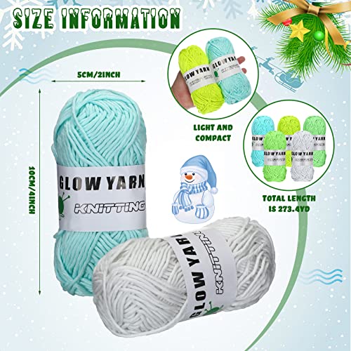 WILLBOND 5 Rolls Glow in The Dark Yarn for Crocheting, Classic | Luminous Neon Yarn, Knitting & Crochet Thread, Glow Sewing Supplies for Halloween DIY Crafts Sewing Party, 54.7 yd Per Roll - color: Classic Colors