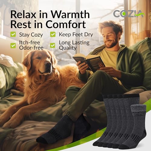 Merino Wool Socks for Men Women Winter Thermal Socks Warm Thick Cozy 3 Pairs - size: Small-Medium