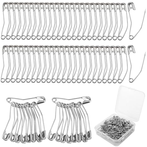 200pcs Quilting Safety Pins Curved - 1.5 Inch Extra Long Bent Safety Pins for Quick Basting Sewing Knitting Quilting (Silver) - size: 200