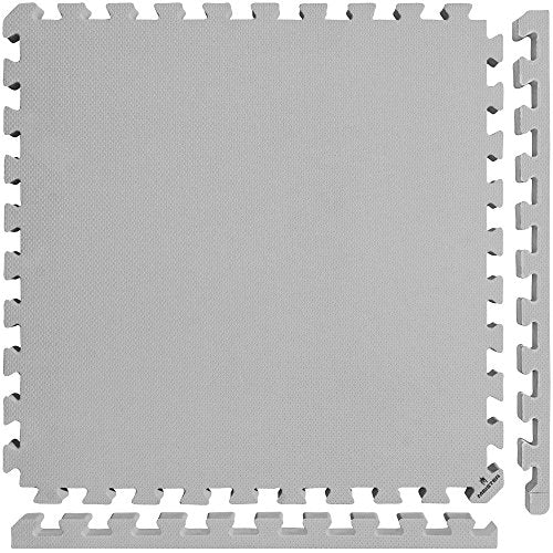 Meister X-Thick 1.5" Interlocking EVA Foam Mats - GY - 25 Tiles (100 Sqft) | Extra-thick 2X cushioning w/ anti-slip grip. 2' x 2' puzzle mats for wrestling, MMA, gymnastics, home gyms and play areas - color: Grey, size: 25 Tiles (100 Sqft)