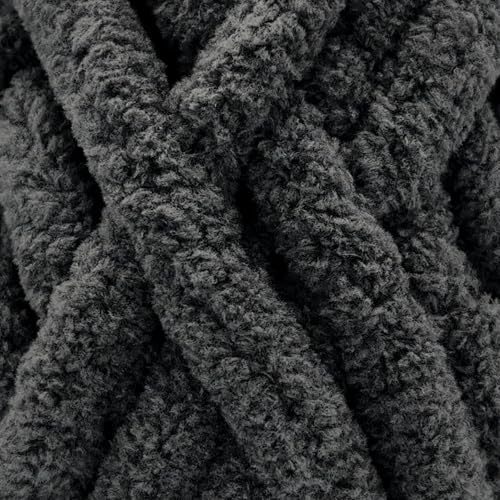 S Sensy Chunky- Polyester #7 Jumbo Blanket Yarn 2 Skeins Dark Gray 28 Yards - color: Dark Gray, size: 2 Skeins