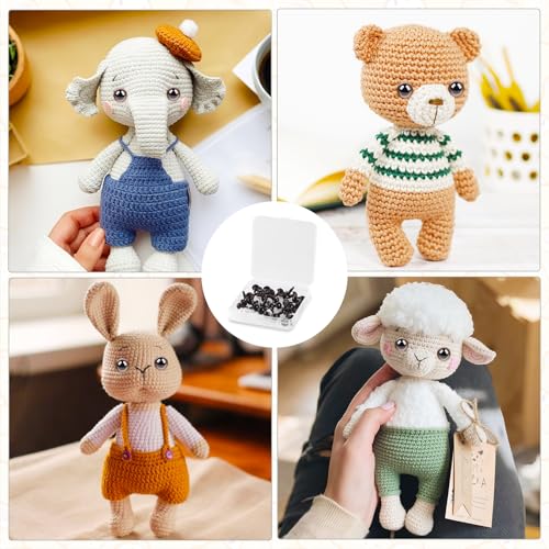 MUCUNNIA 80pcs Safety Eyes for Crocheting with Washers 18-30mm Brown Safety Eyes for Crochet Craft Safety Eyes Gift for Crochet Lovers Christmas Decorations Stuffed Animals Crafting - size: 18-30mm