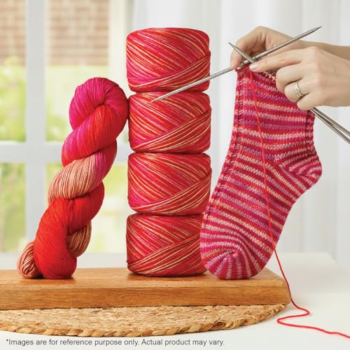 KnitPro Symfonie Fingering Weight Merino Wool Yarn 100g, Rhubarb | 75% Extrafine Merino & 25% Polyamide, 438yds, OEKO-TEX Certified, Superwash, Colorfast, #1 Yarn Skein for Knitting & Crochet - color: Rhubarb