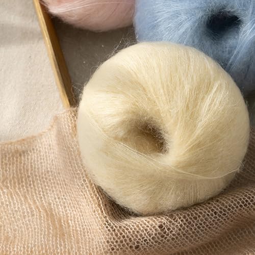 Susan's Family South African Soft Mohair Plus 2x20g/284Yds-Orchid Bloom | Soft and Durable Cobweb Weight Yarn, 56% Mohair 29% Nylon 13% Wool, 2x20g , 284Yds , for Knitting, Crochet and Crafts - color: 05#Orchid Bloom