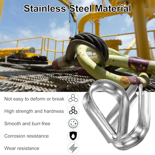 M METERXITY 10-Pack Wire Rope Thimbles, M14 Stainless Steel 14mm Rope Thimble Rigging for Diameter Cable Rigging/Sailing/Clothesline, Wire Cable Protection - size: M14