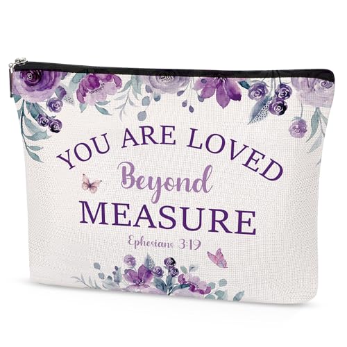 Purple Makeup Bag - Christian Bible Gifts, Travel Cosmetic Bag, Church Bag - style: Christian Bible