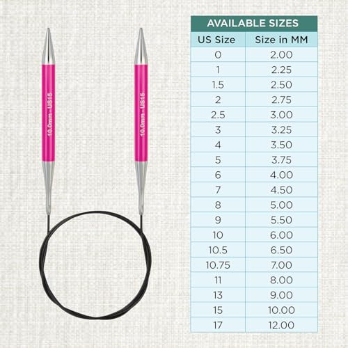 KnitPro Zing Fixed Circular Needles 40" (100cm) | US Size 15 (10mm) - size: US 15 (10mm)