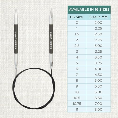 KnitPro Karbonz Fixed Circular Needle 32"(80cm) | US Size 10.5 (6.5mm) - size: US 10.5 (6.5mm)