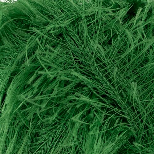 Makromecity Eyelash Yarn – Fuzzy Fun Fur Yarn, 3.53 Oz (100g) 150 yd (140m), Weight 3 Light, Premium Polyester Novelty Feather Yarn for Scarves, Amigurumi, Plush Toys & Craft (Green, 3 Skeins) - color: Green, size: 3 Skeins