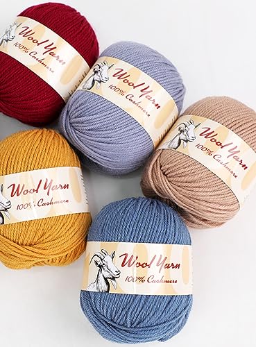 100% Cashmere Wool Yarn (Pack of 10) by Yonkey Monkey 500gr Imported Knitting Crochet (Orange 06) - color: Orange 06