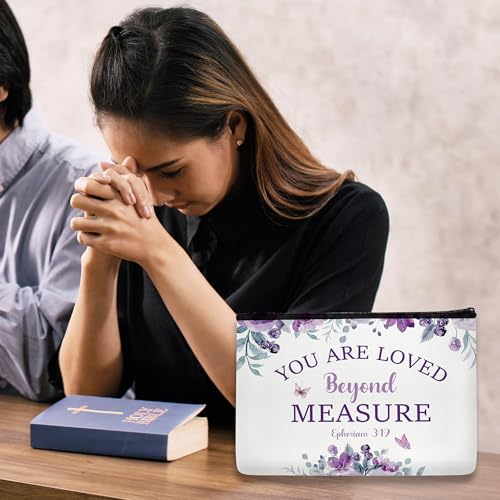 Purple Makeup Bag - Christian Bible Gifts, Travel Cosmetic Bag, Church Bag - style: Christian Bible