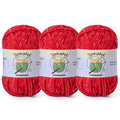3 Pack of 300g (590yds) Fuzzy Chenille Yarn for Crocheting,Fluffy Amigurumi Crochet Yarn for DIY Craft/Hat/Clothes, Soft Velvet Baby Blanket Yarns（3 Red） - color: 3 Red