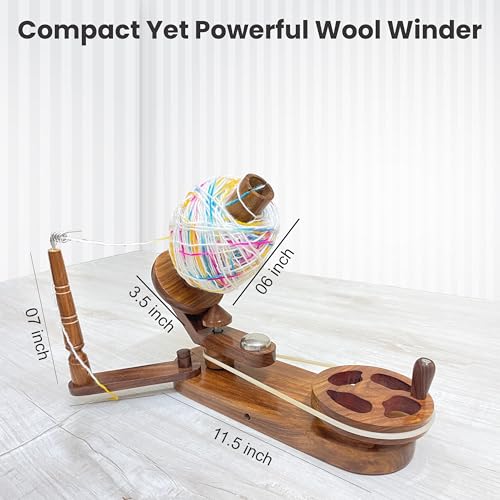 Yarn Winder with Swift Combo – Wooden Yarn Ball Holder and Swift Stand for Smooth Yarn Winding, Knitting & Crochet Tool, Handmade Yarn Organizer for Crafters - color: Yarn Winder