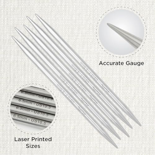 KnitPro Stelo Double-Pointed Needles 8" (20cm) | US Size 10.5 (6.5mm) - size: US Size 10.5 (6.5mm)
